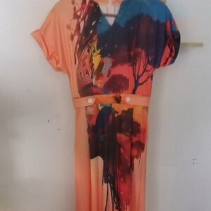 Vibrant Artistic Midi Dress